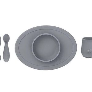 ensemble de repas en silicone gris