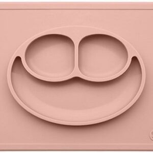 assiette avec compartiments en silicone rose poussiéreuse