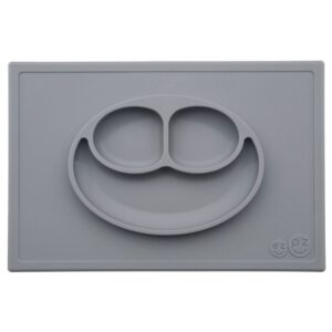 assiette avec compartiments en silicone gris