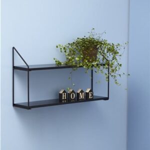 Étagère murale avec 2 Étagères, noir