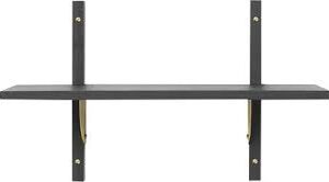 Étagère secteur, simple/Étroite frêne noir/basse